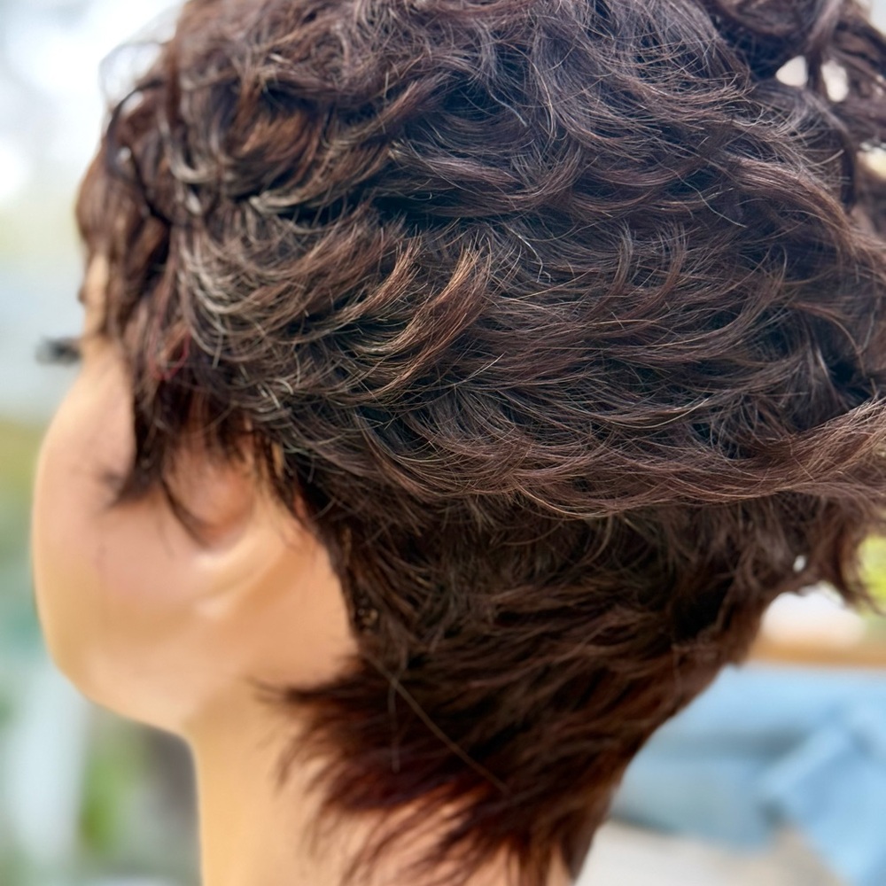 Short Curly Pixie Wig in Dark Brown - Women Hair - Picture 5 of 15
